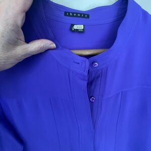 Theory Vibrant Purple Silk Top